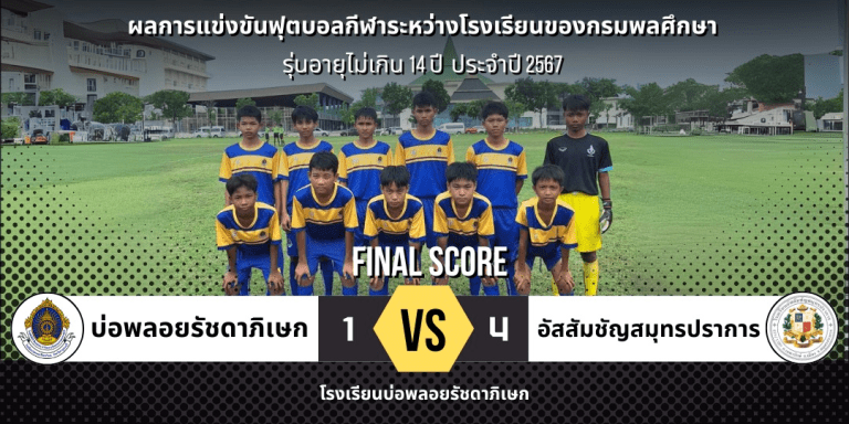 เข้าร่วมการแข่งขันฟุตบอลกีฬาระหว่างโรงเรียนของกรมพลศึกษา ประจำปีการศึกษา 2567 รุ่นอายุไม่เกิน 14 ปี